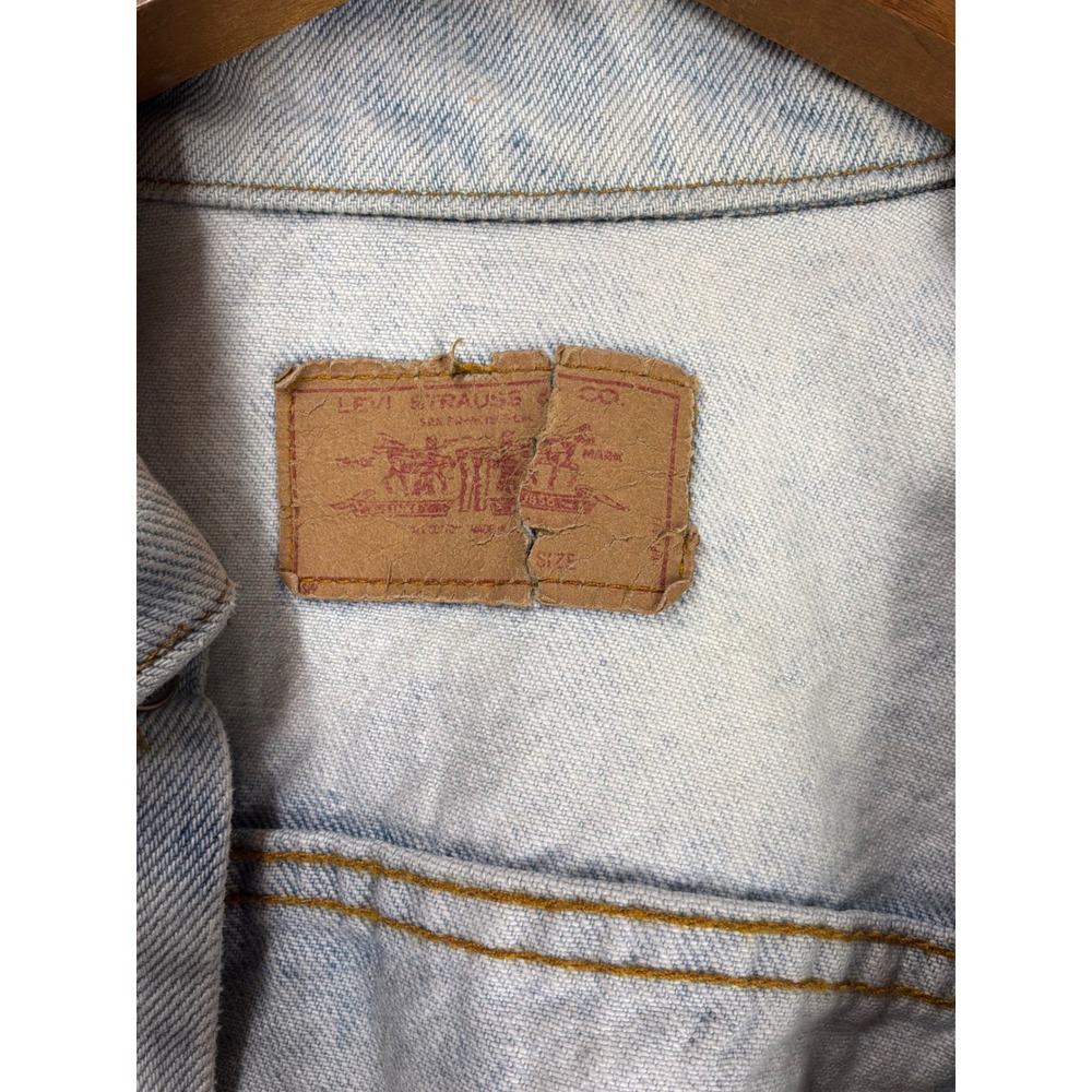 Vintage Mens Levis Denim Trucker Jacket S Light Blue 70506-0214 Made in USA - Picture 2 of 16